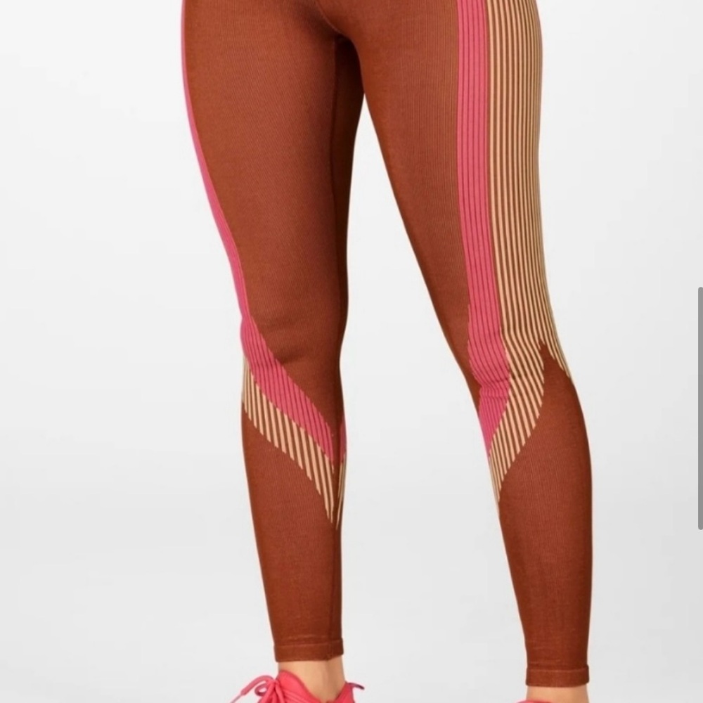 Fabletics Ultra High Waisted Seamless Stripe Leggings